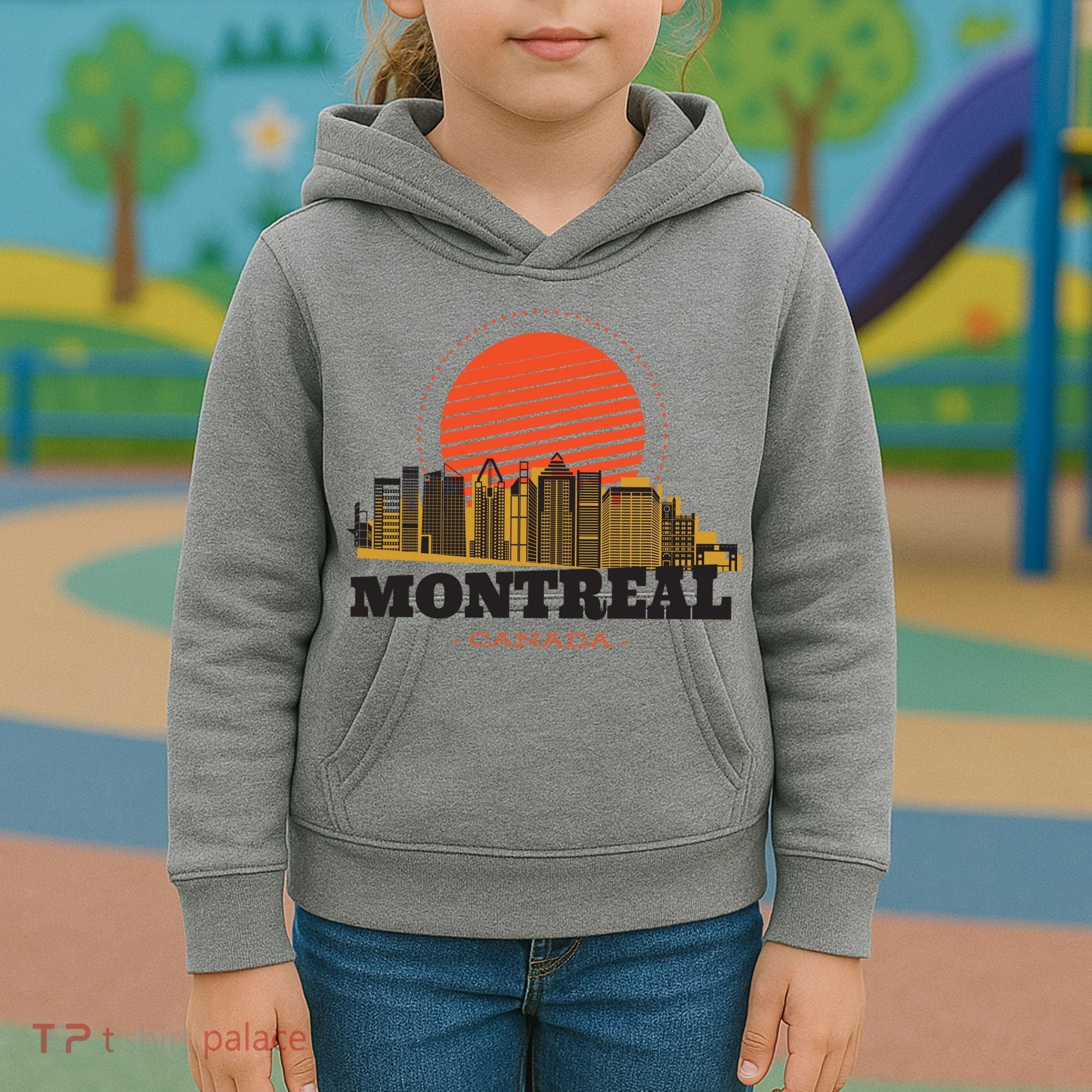 Montreal Canada Skyline Kids Hoodie