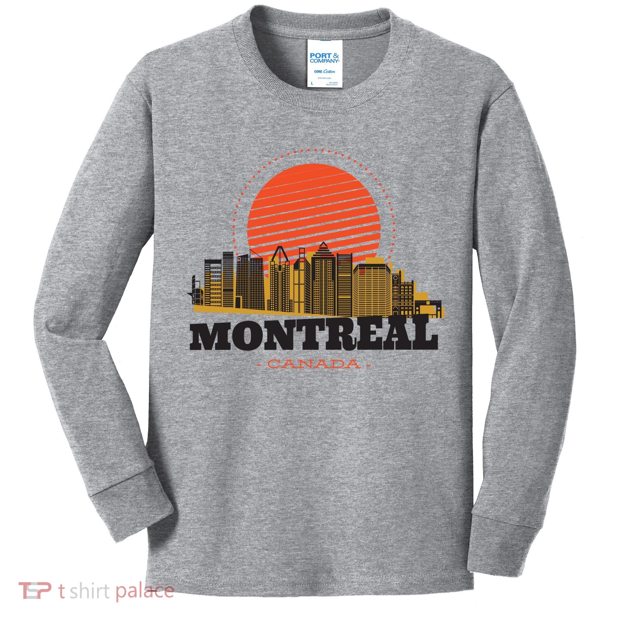 Montreal Canada Skyline Kids Long Sleeve Shirt