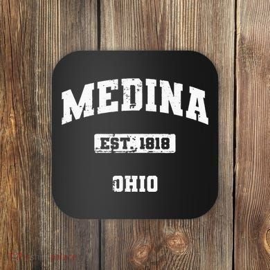 Medina Ohio Oh Vintage State Athletic Style Coaster