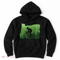 Map Of Oregon Mountain Bike Rider Mtb Biking Mountain Biker Hoodie thumb 0