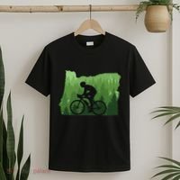 Map Of Oregon Mountain Bike Rider Mtb Biking Mountain Biker T-Shirt thumb 2
