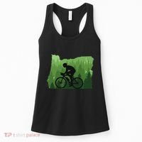 Map Of Oregon Mountain Bike Rider Mtb Biking Mountain Biker Women's Tank Top thumb 0