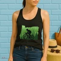 Map Of Oregon Mountain Bike Rider Mtb Biking Mountain Biker Women's Tank Top thumb 2