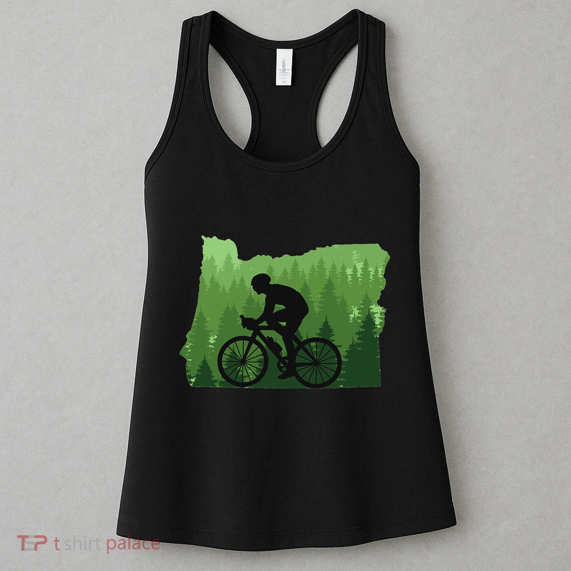 Map Of Oregon Mountain Bike Rider Mtb Biking Mountain Biker Women's Tank Top