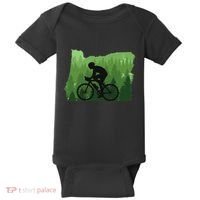 Map Of Oregon Mountain Bike Rider Mtb Biking Mountain Biker Baby Bodysuit thumb 0