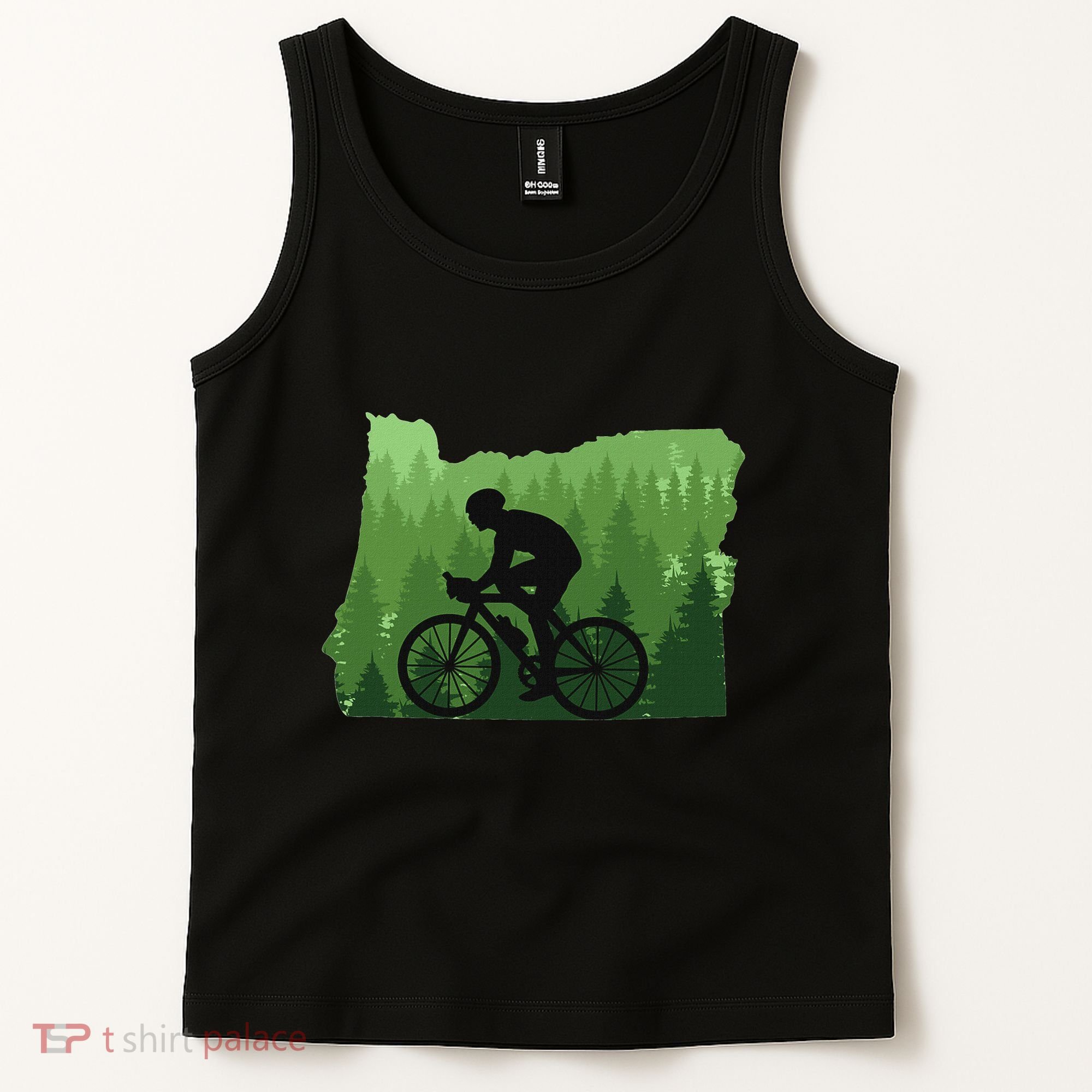 Map Of Oregon Mountain Bike Rider Mtb Biking Mountain Biker Tank Top