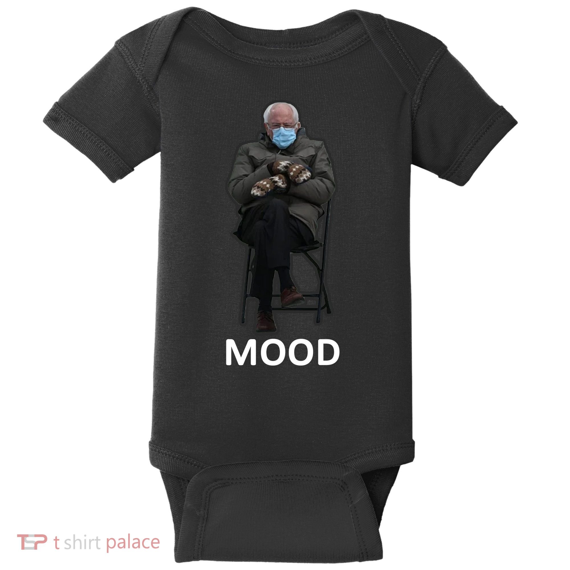 Mood Bernie Sanders Mittens Inauguration Baby Bodysuit