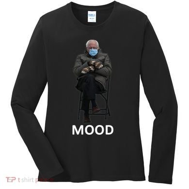 Mood Bernie Sanders Mittens Inauguration Women's Long Sleeve Shirt
