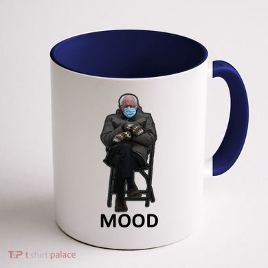 Mood Bernie Sanders Mittens Inauguration Coffee Mug back