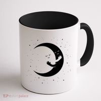 Moon Hug Sky Filled With Stars Coffee Mug thumb 1