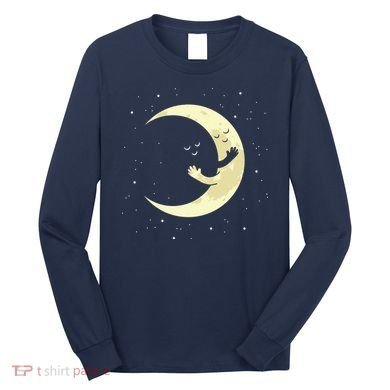 Moon Hug Sky Filled With Stars Long Sleeve Shirt