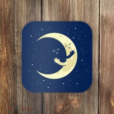 Moon Hug Sky Filled With Stars Coaster