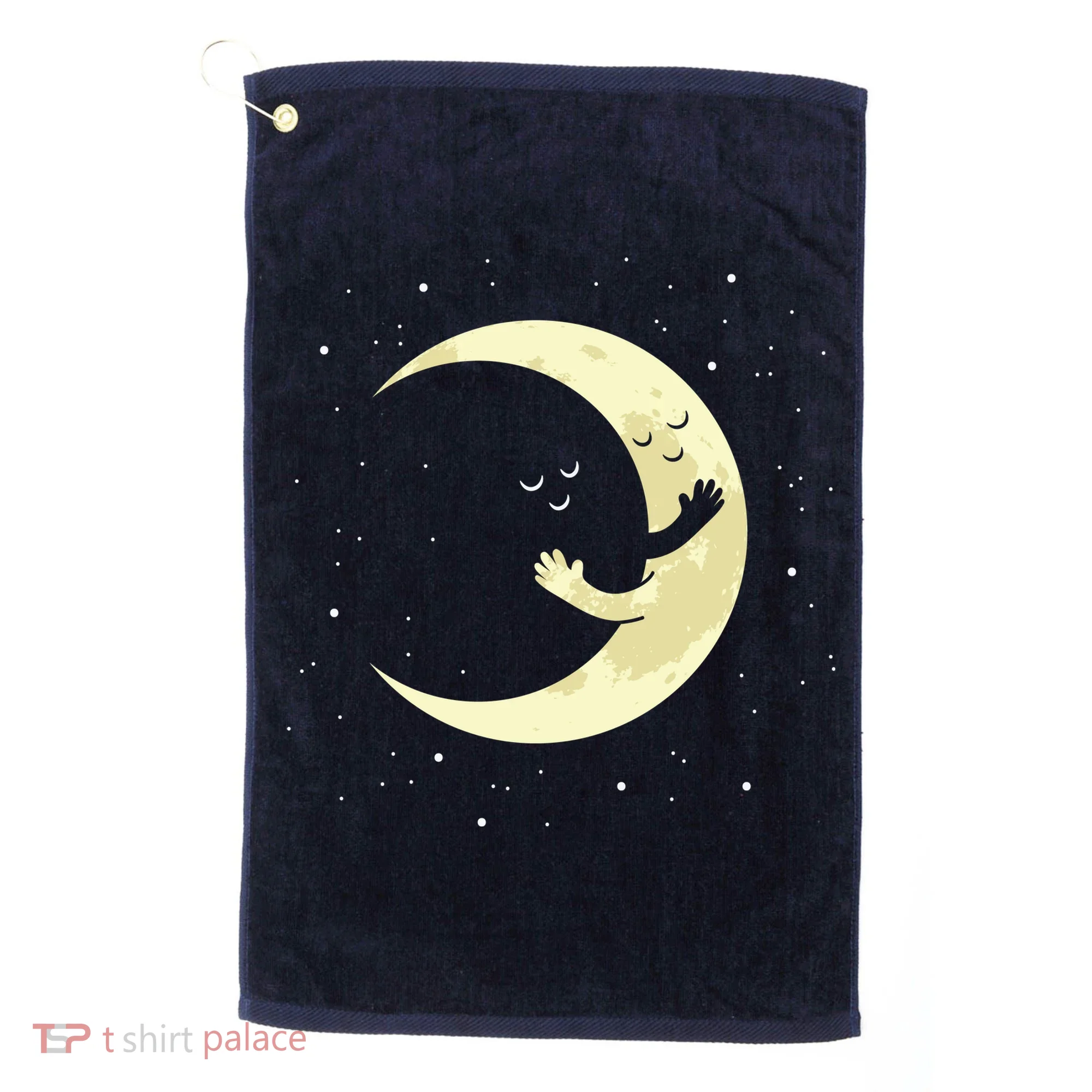 Moon Hug Sky Filled With Stars Golf Towel