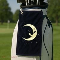Moon Hug Sky Filled With Stars Golf Towel thumb 2