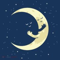 Moon Hug Sky Filled With Stars Golf Towel thumb 3