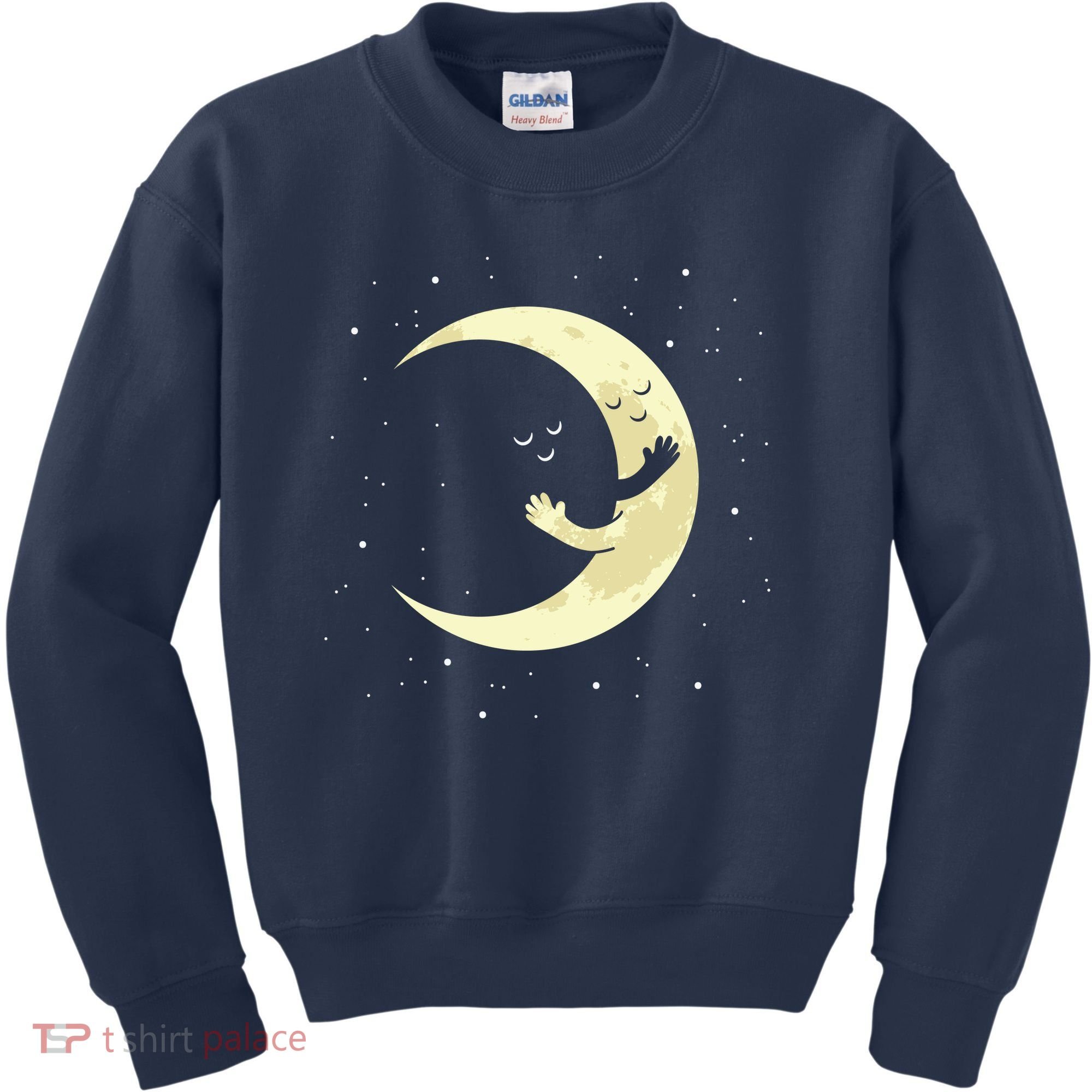 Moon Hug Sky Filled With Stars Kids Sweatshirt
