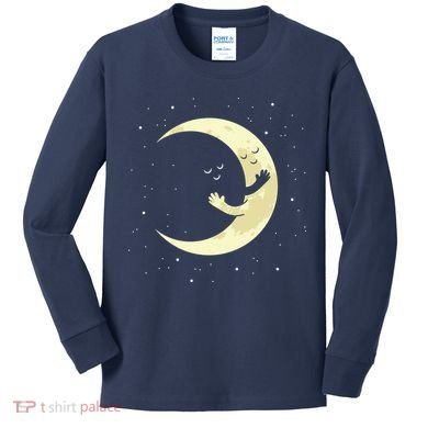 Moon Hug Sky Filled With Stars Kids Long Sleeve Shirt
