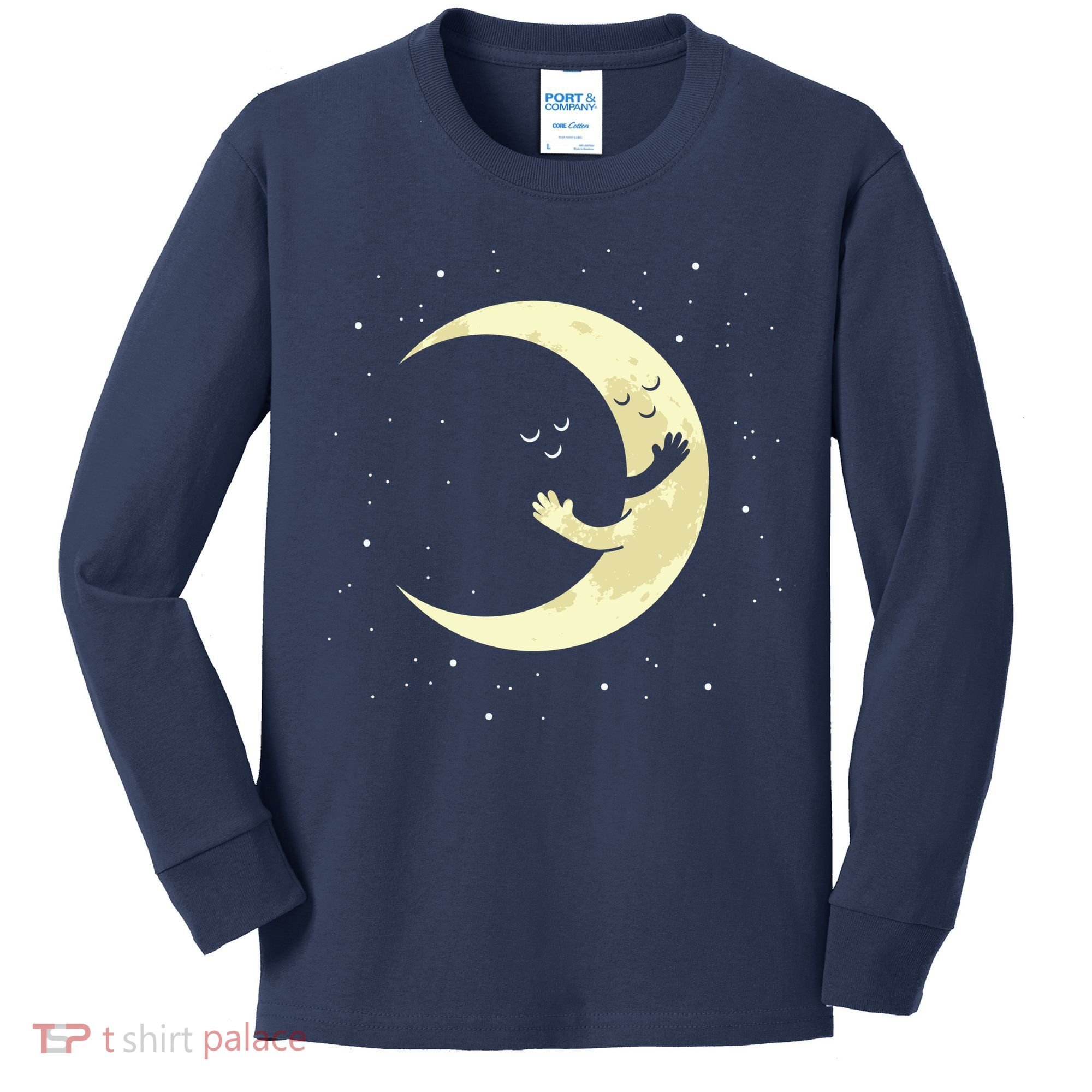 Moon Hug Sky Filled With Stars Kids Long Sleeve Shirt