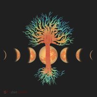 Moon Phases Tree Of Life Golf Towel thumb 3