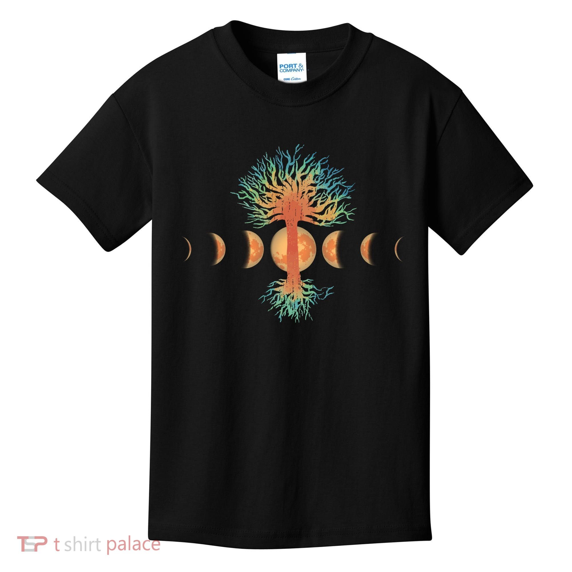 Moon Phases Tree Of Life Kids T-Shirt