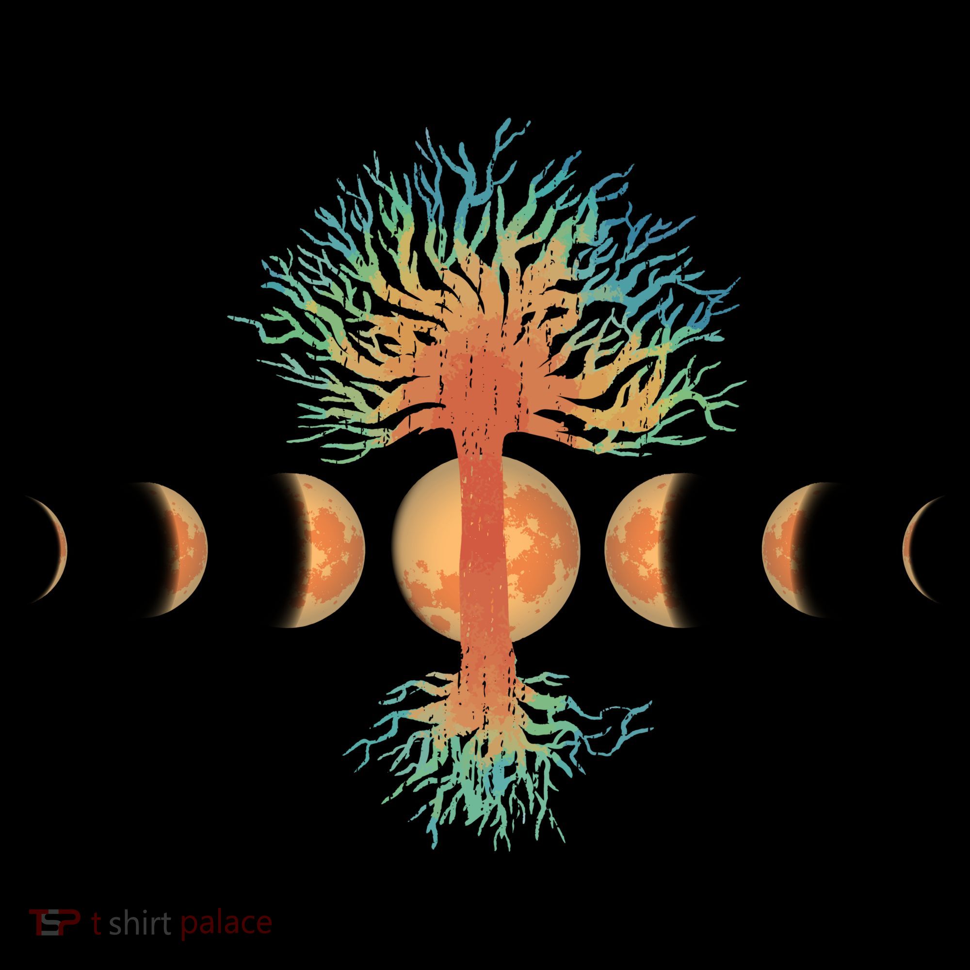 Moon Phases Tree Of Life Kids T-Shirt