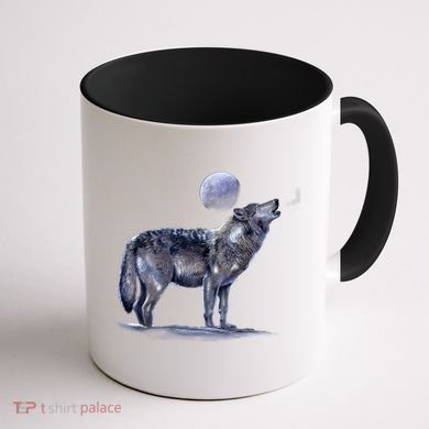 Moon Wolf Coffee Mug back