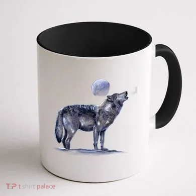 Moon Wolf Coffee Mug back
