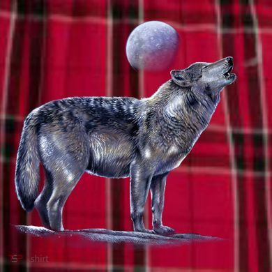 Moon Wolf Men's Flannel Plaid Pajama Pants