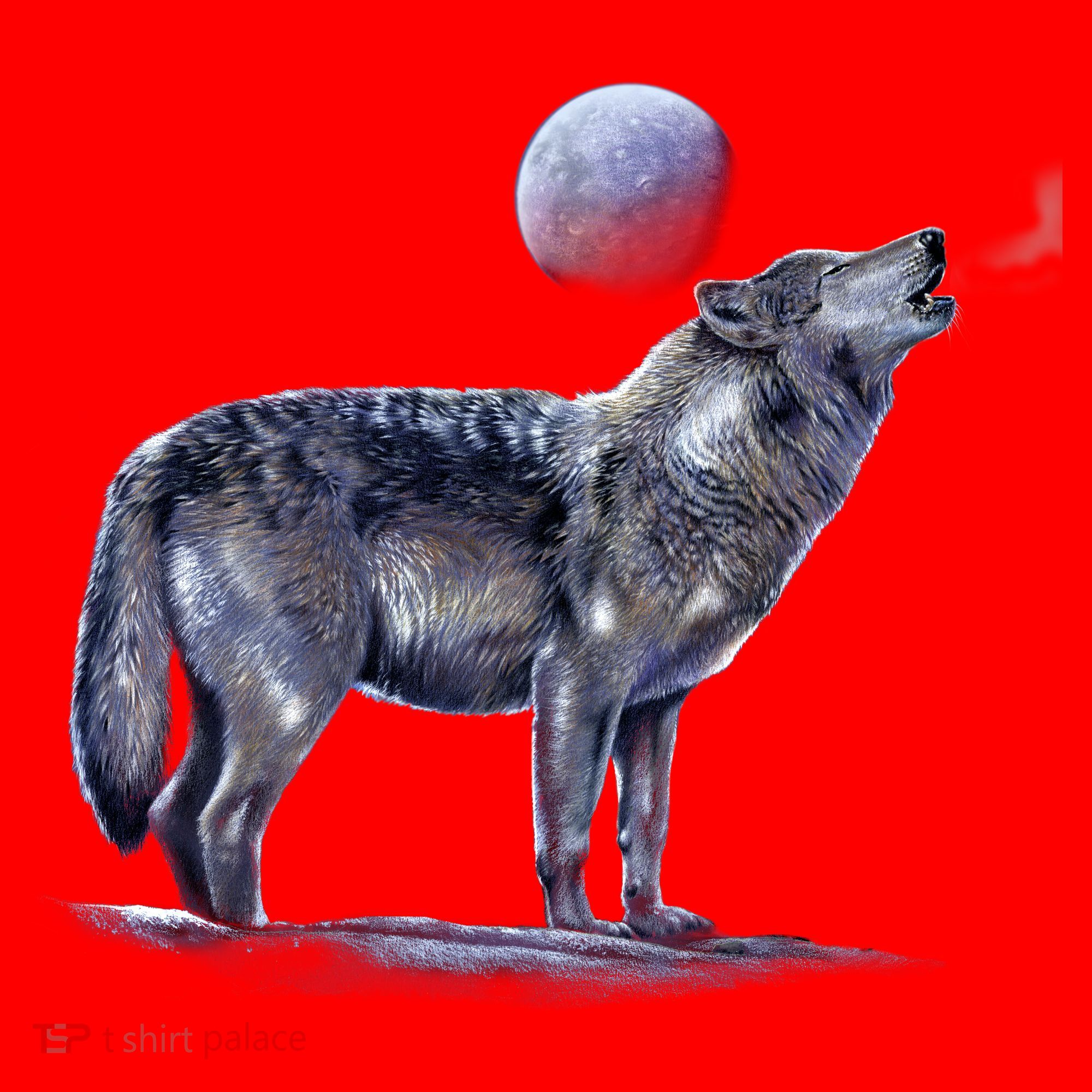 Moon Wolf Santa Hat