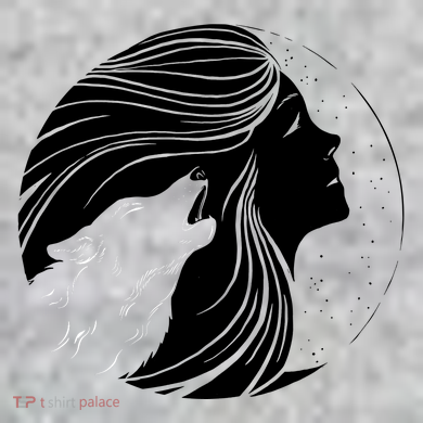 Moon Wolf Illustration The Baniff Cuffed Pom Beanie