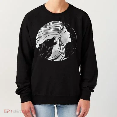 Moon Wolf Illustration Women's Sweatshirt