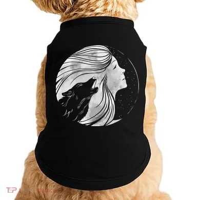Moon Wolf Illustration Doggie Tank