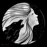 Moon Wolf Illustration Doggie Tank thumb 4