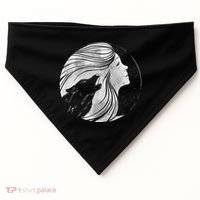 Moon Wolf Illustration USA-Made Doggie Bandana thumb 0