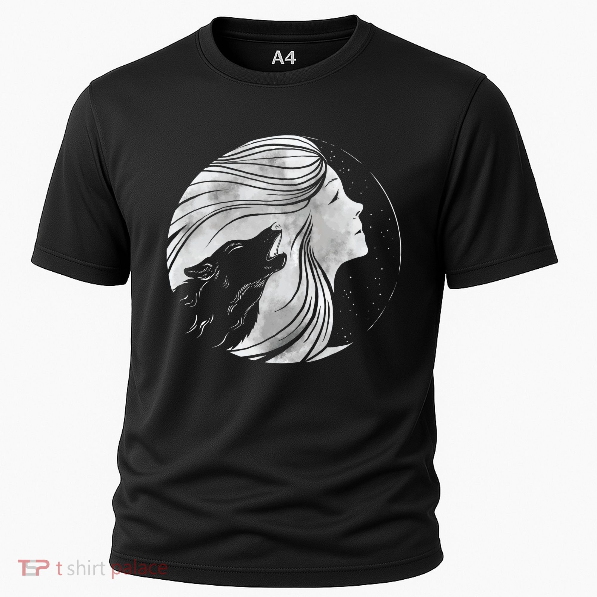 Moon Wolf Illustration Cooling Performance Crew T-Shirt