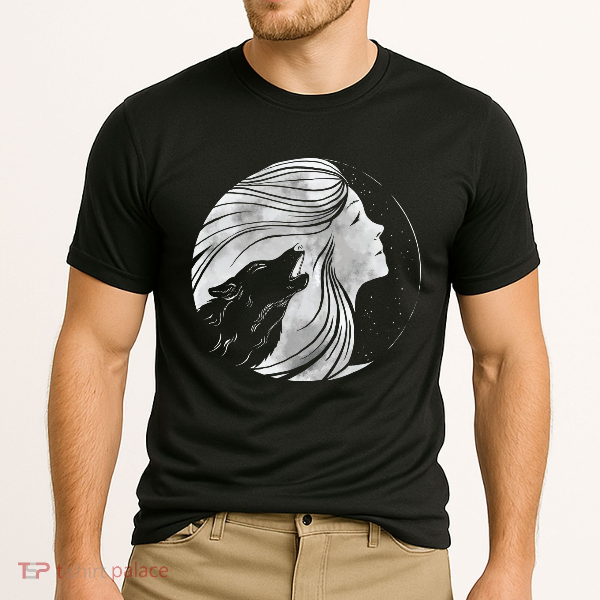 Moon Wolf Illustration Cooling Performance Crew T-Shirt