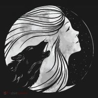 Moon Wolf Illustration Cooling Performance Crew T-Shirt thumb 4