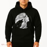 Moon Wolf Illustration Hoodie thumb 2