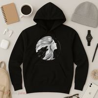 Moon Wolf Illustration Hoodie thumb 3