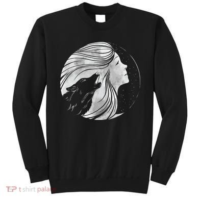 Moon Wolf Illustration Sweatshirt