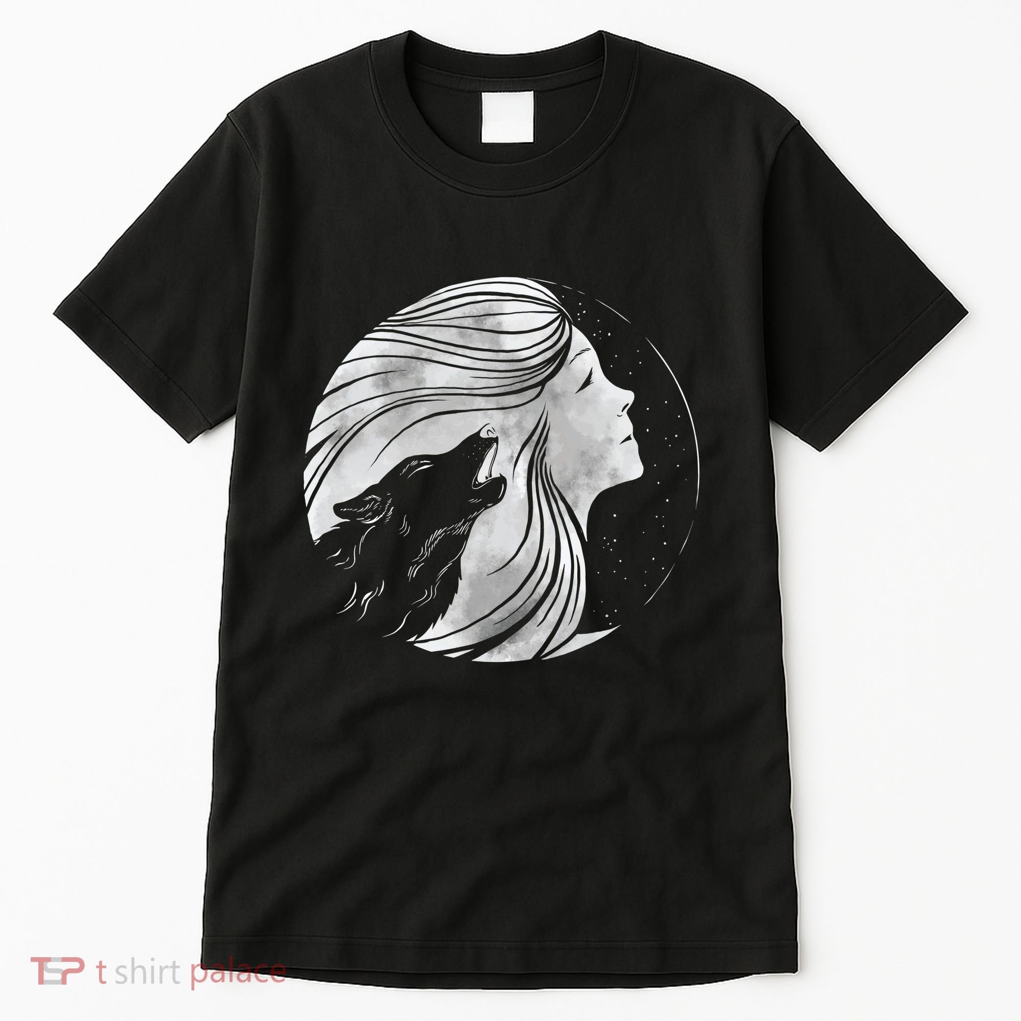Moon Wolf Illustration Tall T-Shirt