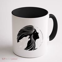 Moon Wolf Illustration Coffee Mug thumb 1