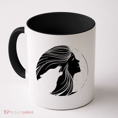 Moon Wolf Illustration Coffee Mug