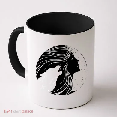 Moon Wolf Illustration Coffee Mug