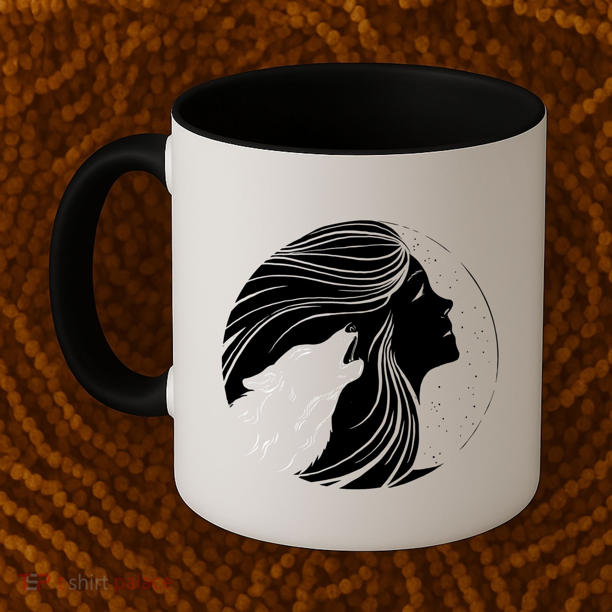 Moon Wolf Illustration Coffee Mug