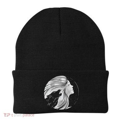 Moon Wolf Illustration Beanie