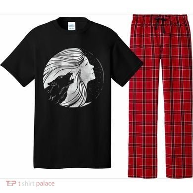 Moon Wolf Illustration Pajama Set