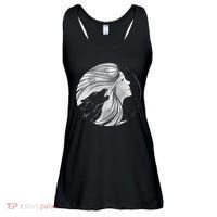 Moon Wolf Illustration Ladies Essential Flowy Tank thumb 0