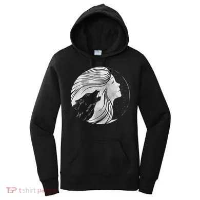 Moon Wolf Illustration Women's Hoodie