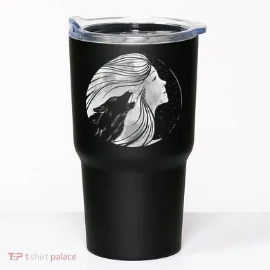 Moon Wolf Illustration Tumbler